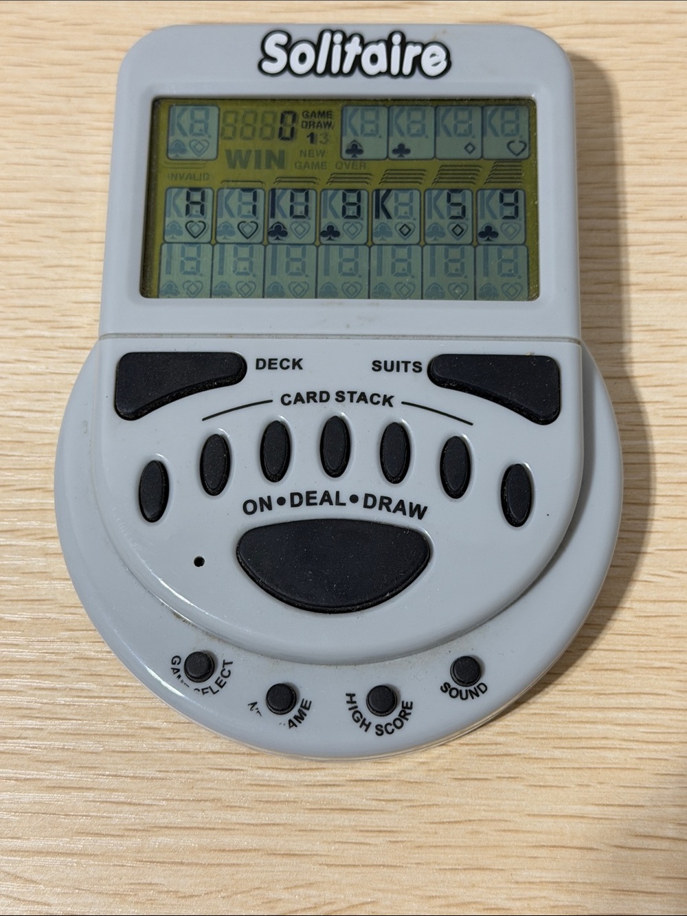 Solitaire Handheld Electronic Game - Light Gray & Black